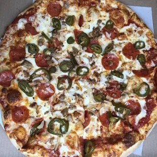 Pep, Sausage, Jalapeño, Onion