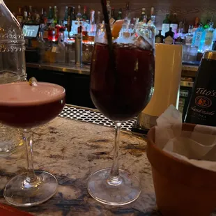 Pisco sour with Chicha Morada, Sangria with Chicha Morada both were very good