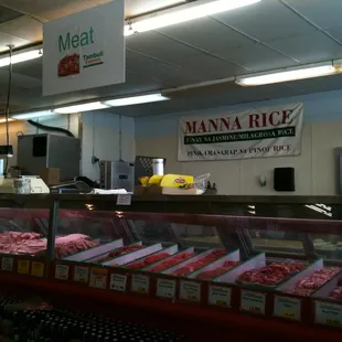 Meat section all the way in the back.