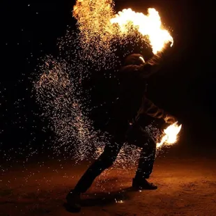 Charcoal poi performance. A very magical effect.