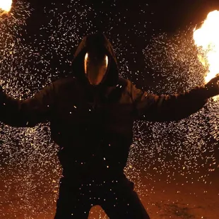 Charcoal poi performance.