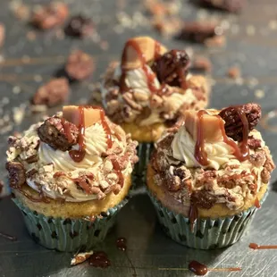 Salted caramel pecan cupcake
