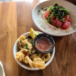 Calamari and Tuna Poke