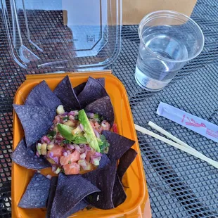 Small, old, and lack ANY flavor salmon ceviche (they were kind enough to replace sword fish with salmon though)