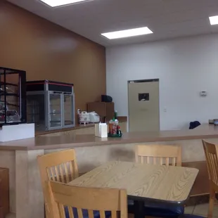 Don't be fooled by the empty back counter and eating area