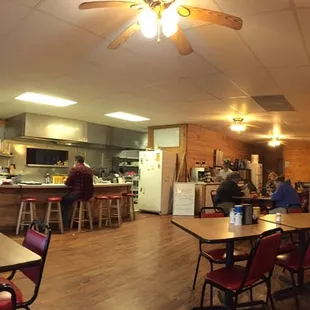 The inside main area of the restaurant.