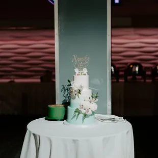 a wedding cake on a table