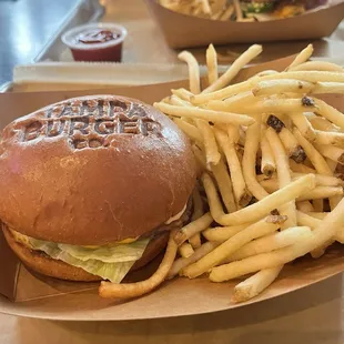 Signature burger and fries