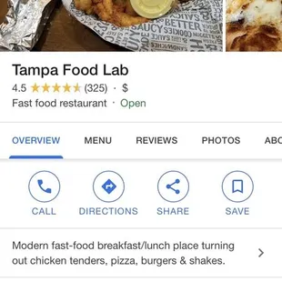 Website is Tampa Food Lab