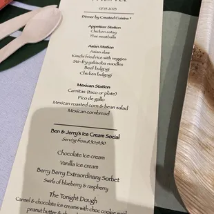 Menu . Catering by Created Cuisine! Delicious!