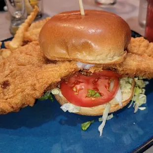 My grouper sandwich... HUGE!