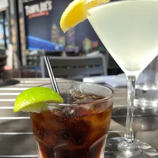 Lemon drop martini and whiskey &amp; diet