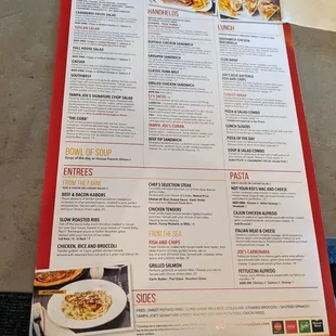 Menu at Tampa Joe's