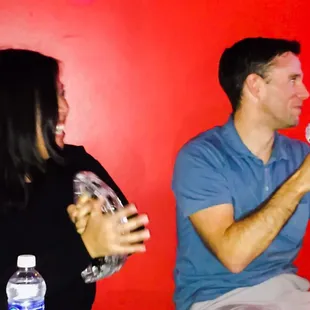 Dan W, loving karaoke even though he had to be dragged away from his PS4