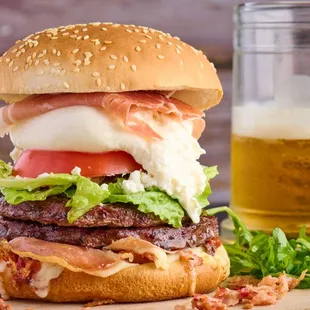 Ultimate 3 Meats 3 Cheeses Burger