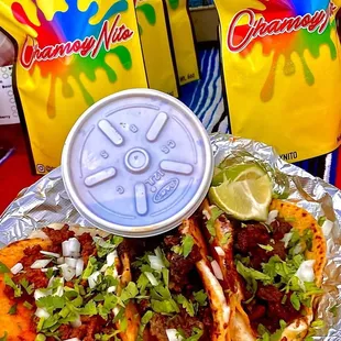 Chamoynito's candy and quesabirria tacos