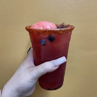 blueberry lime agua fresca! they always change the flavors so just ask