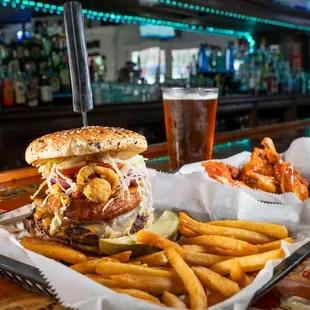 a burger and french fries
