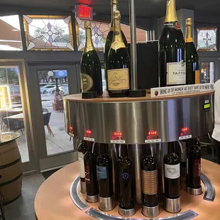  display of bottles of wine