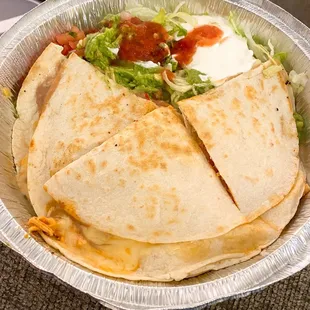 Chicken quesadilla.