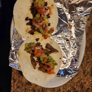 Tacos al Carbon... I came with 3, but I ate one before I took the picture. :-)