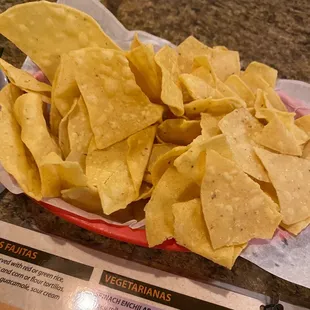 Fresh &amp; warm tortilla chips