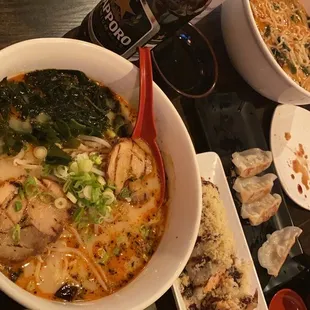 Spicy Ramen , King Kong roll , gyoza