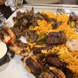 Mixed Grill Platter Combo Meal, so wonderful. I only could eat 1/3. So much food and so many flavors!