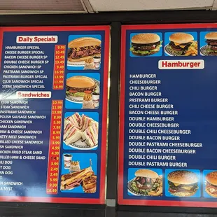 Daily Specials, Sandwiches and Burgers Menu - June 2023