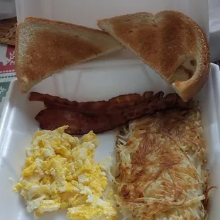 The mini breakfast with hashbrowns and bacon.