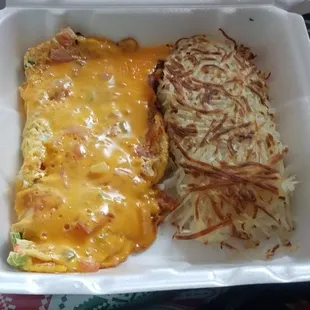 The vegetable omelet with hashbrown