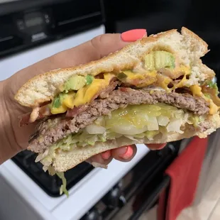 Avocado Bacon Cheeseburger