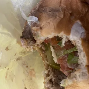 This was suppose to be a double cheese burger but they gave me one patty smh