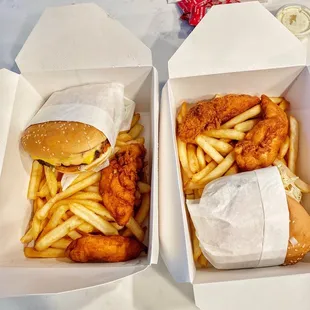 Burgers were okay but Chicken strips are so dry though.