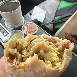 Bacon breakfast burrito