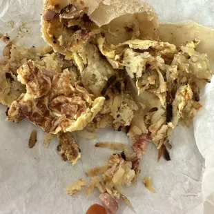 Ham breakfast burrito
