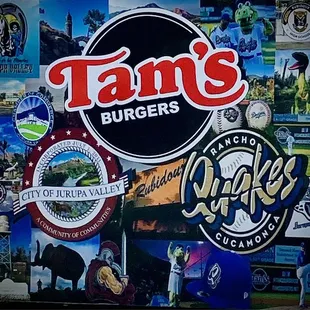 tams burgers on display