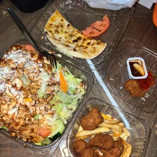 Grilled Chicken Salad Large &amp; kids nuggets