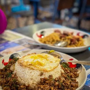 minced pork rice with egg