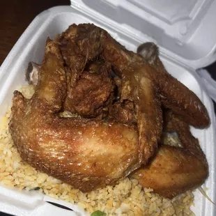 A16. Fried Chicken Wings and F5. Shrimp Fried Rice