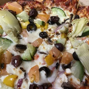 Half veggie half Pepperoni Lover Pizza