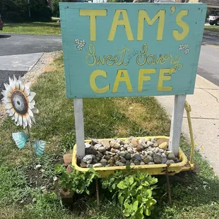 Tam&apos;s Sweet and Savory Sign.
