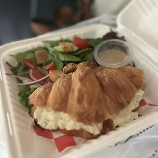 Chicken salad and side salad