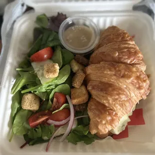 Chicken salad and side salad