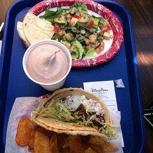 From 2014 - they should bring these snacks back! Quinoa Salad, Chocolate Milkshake, and Pulled Beef Sandwich with house made chips