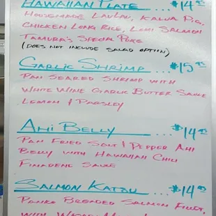 June 2022 Special Lunch Menu