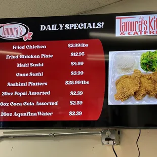 Daily Specials Menu
