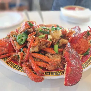 Signature lobster with e-fu noodles added