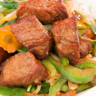 Diced Beef Cube with Scallions