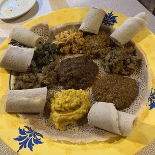 Meat and vegetarian sampler